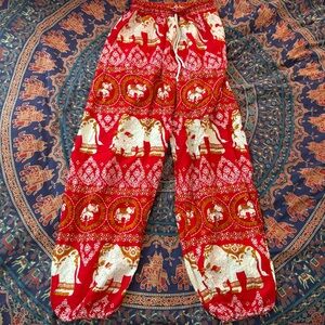 comfy red elephant pants